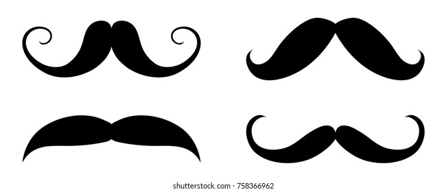 Set of funny moustaches. Vector. 