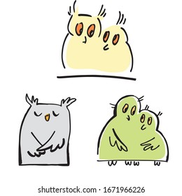 A set of funny owls - perfect for logos and minimalistic design