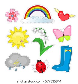 set of funny patches