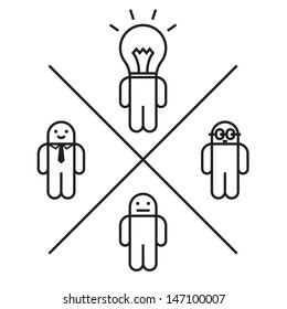 Set of funny people icons. Vector illustration 