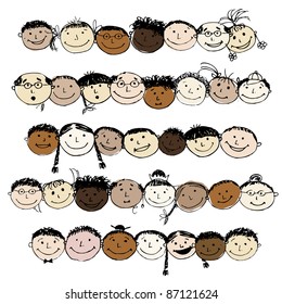Set of funny peoples, sketch for your design