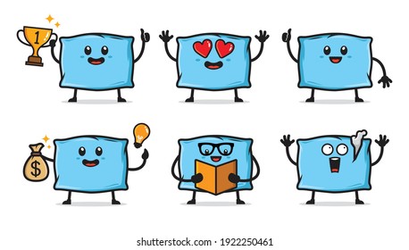 set of funny pillow character design