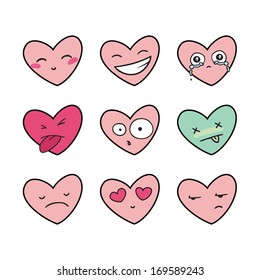 set of funny smiles in a vector 