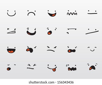 Set of funny smiley expressions 