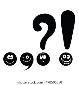 set of funny smiley punctuation