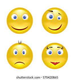  Set of funny smileys