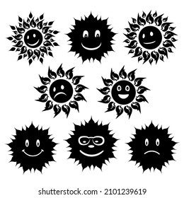 Juego de siluetas solares divertidas