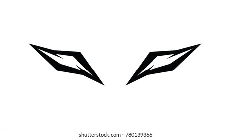 Set of funny, tribal, and evil eyes in the dark simple - vector illustration
