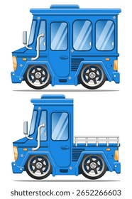 A set of funny vans. Isolated on white background. Vector illustration.