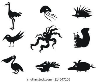 Set of Funny Vector Animals