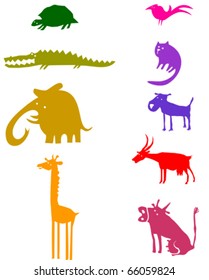 Set of funny vector animals