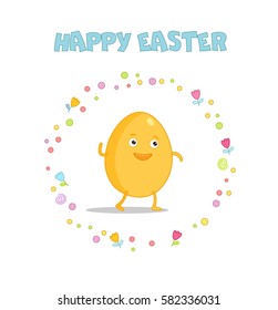 Set of funny vector Easter eggs on a white background.