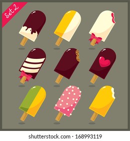 set of funny vector ice cream