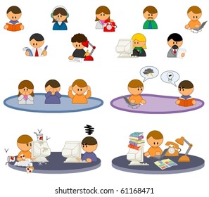 set of funny vector people icons