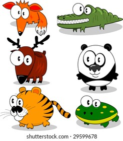 Set of funny wild animals