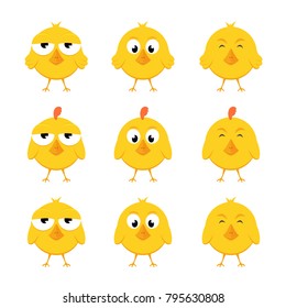 Set Cute Cartoon Chickens Stock Vector (Royalty Free) 381658504