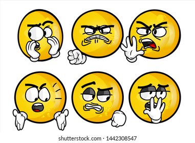 set of funny yellow emoticon. 