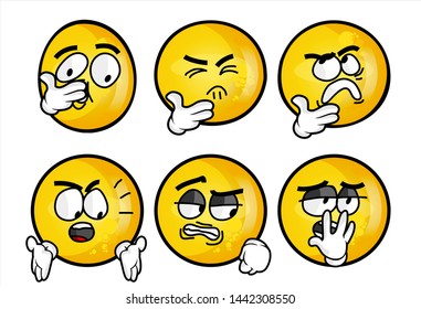 set of funny yellow emoticon. 