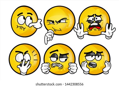 set of funny yellow emoticon. 