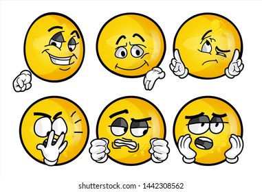 set of funny yellow emoticon. 
