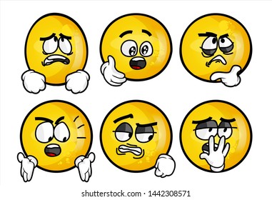 set of funny yellow emoticon. 