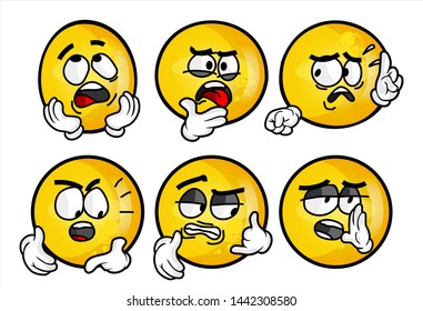 set of funny yellow emoticon. 