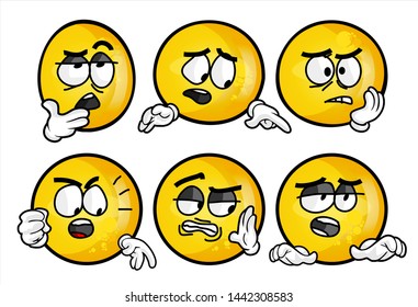 set of funny yellow emoticon. 