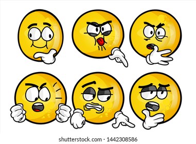 set of funny yellow emoticon. 