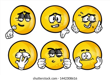 set of funny yellow emoticon. 