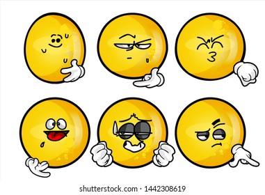 set of funny yellow emoticon. 