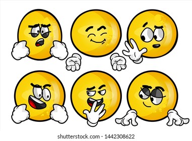 set of funny yellow emoticon. 