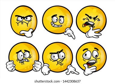set of funny yellow emoticon. 