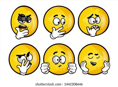 set of funny yellow emoticon. 