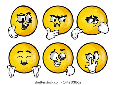 set of funny yellow emoticon. 