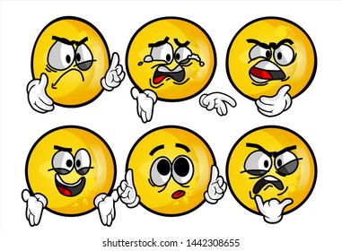 set of funny yellow emoticon. 