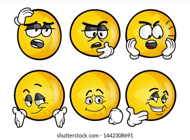 set of funny yellow emoticon. 