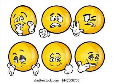 set of funny yellow emoticon. 