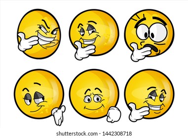 set of funny yellow emoticon. 
