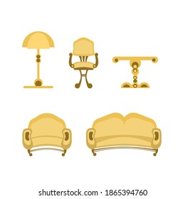 set of furniture in the Baroque style vector