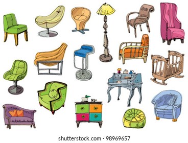 set of furniture - cartoon