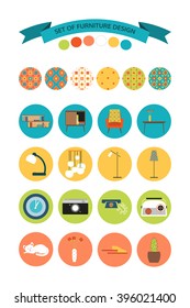 Set of furniture design.