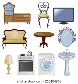 set of furniture and equipment for the home. vector illustration