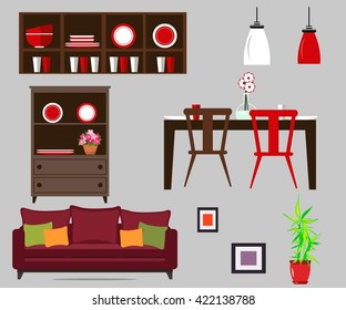 Set of furniture and home accessories