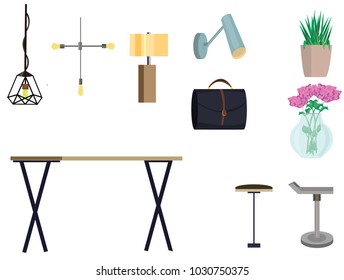 
a set of furniture for home and office.