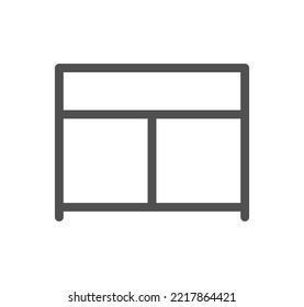 Set of furniture and household icons, bed, sofa, hanger, chair and linear variety vectors.