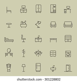 Set of furniture icon.