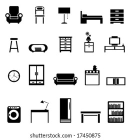 set of furniture icons