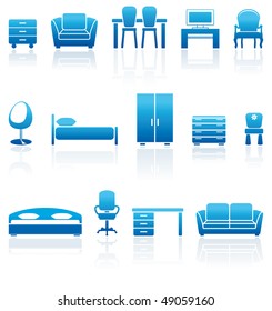 Set of furniture icons