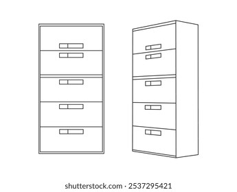 Conjunto de ícones móveis em estilo plano. Conjunto de ícones da estrutura de tópicos do gabinete. Vetor minimalista contorno de um ícone de gabinete para uso versátil. ilustração de vetor, isolado no fundo branco.