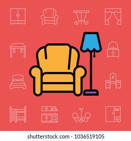 Set of furniture icons. Vector illustration